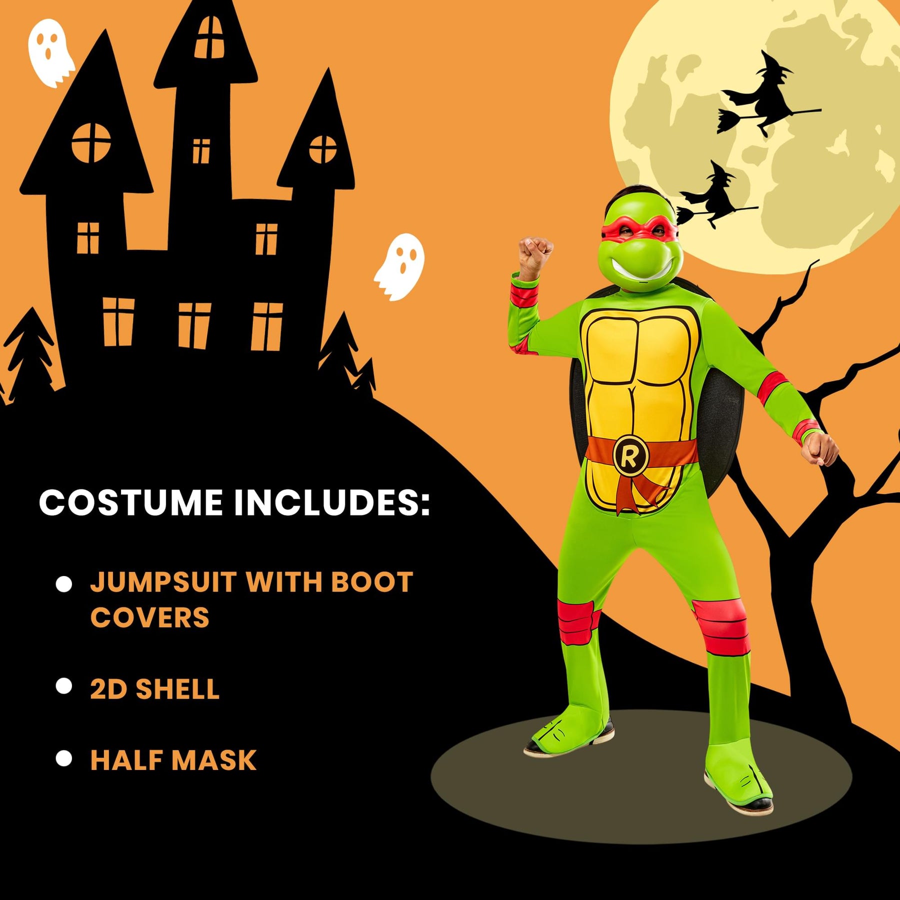 TMNT Raphael Boy's Costume Jumpsuit and Mask