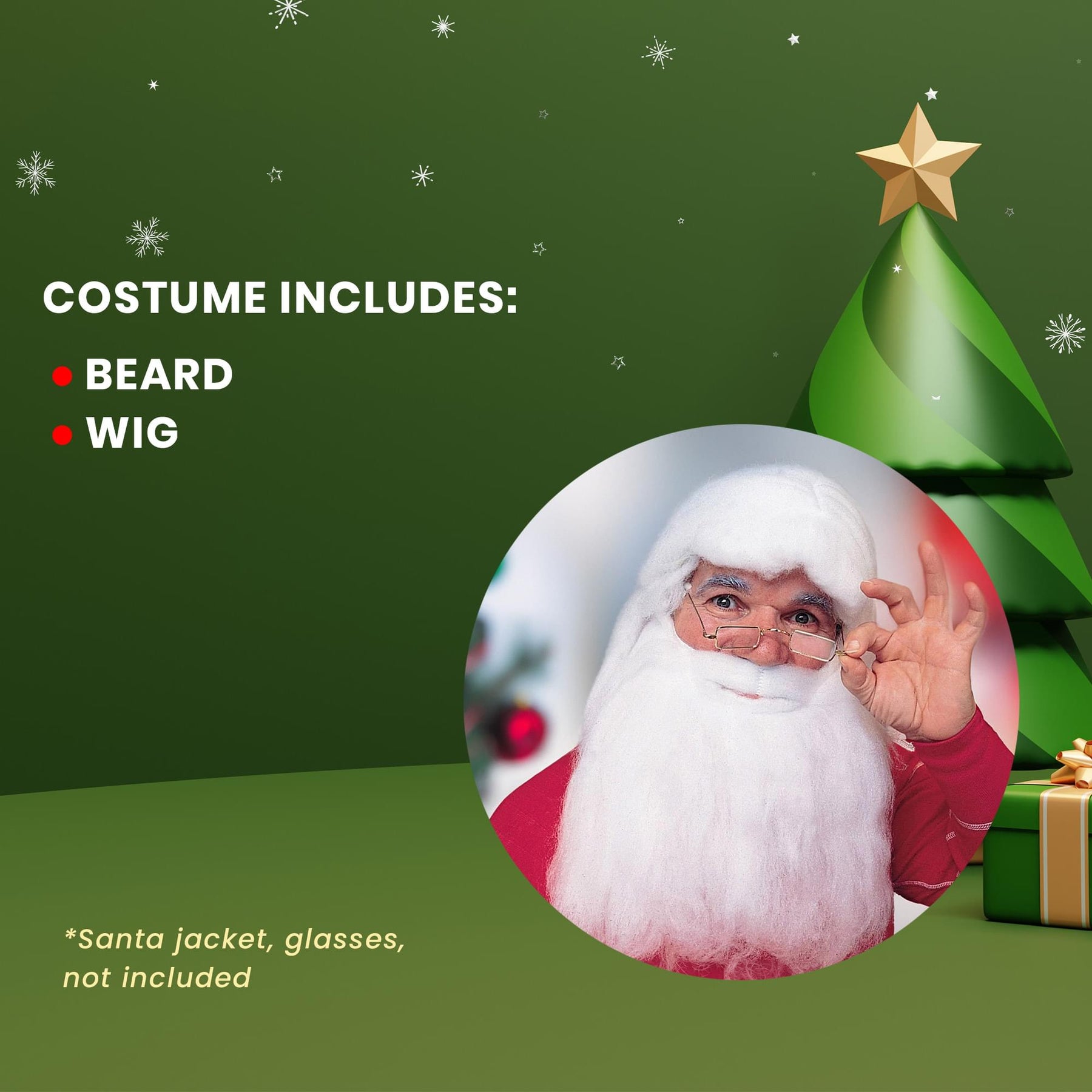 Santa Beard And Wig Set