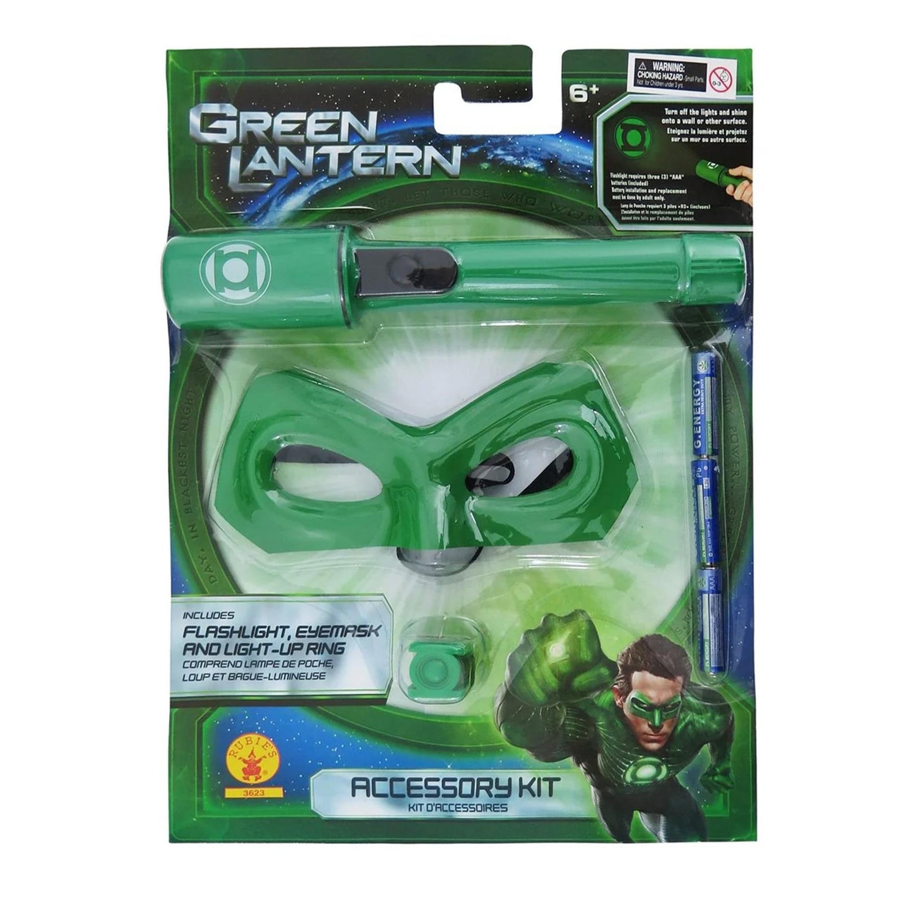 DC Comics Green Lantern Mask, Flashlight, and Ring Costume Kit | Damaged Package