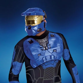 Halo Blue Spartan Costume Half Mask Adult