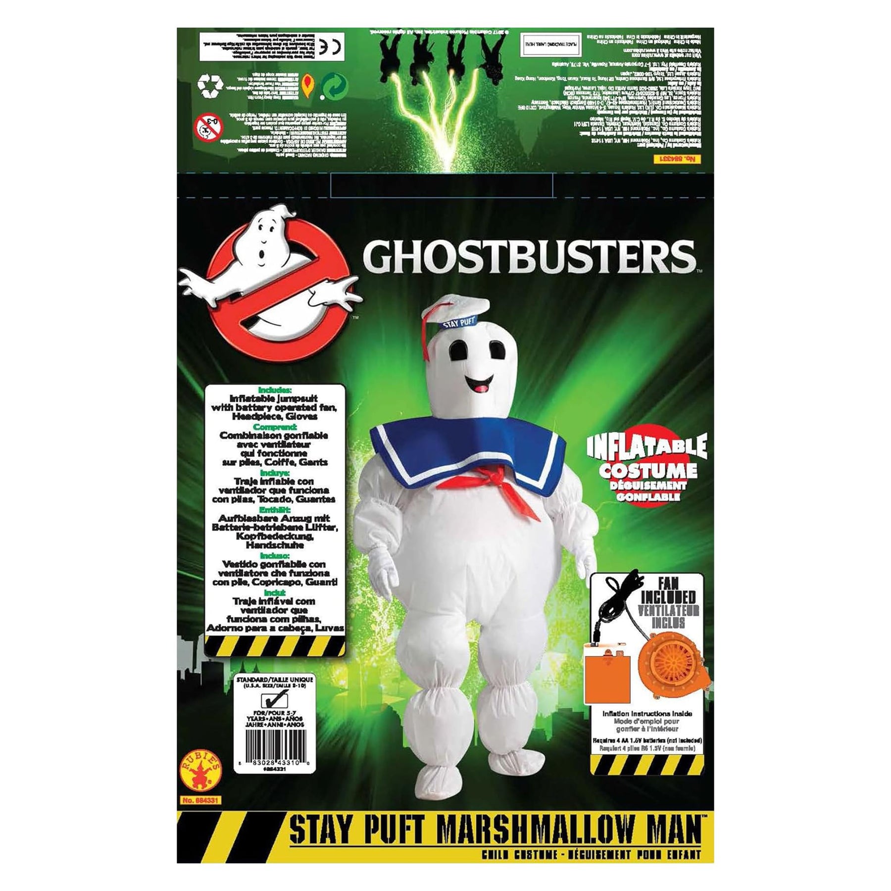 Ghostbuster's Stay Puft Child Inflatable Marshmallow Costume