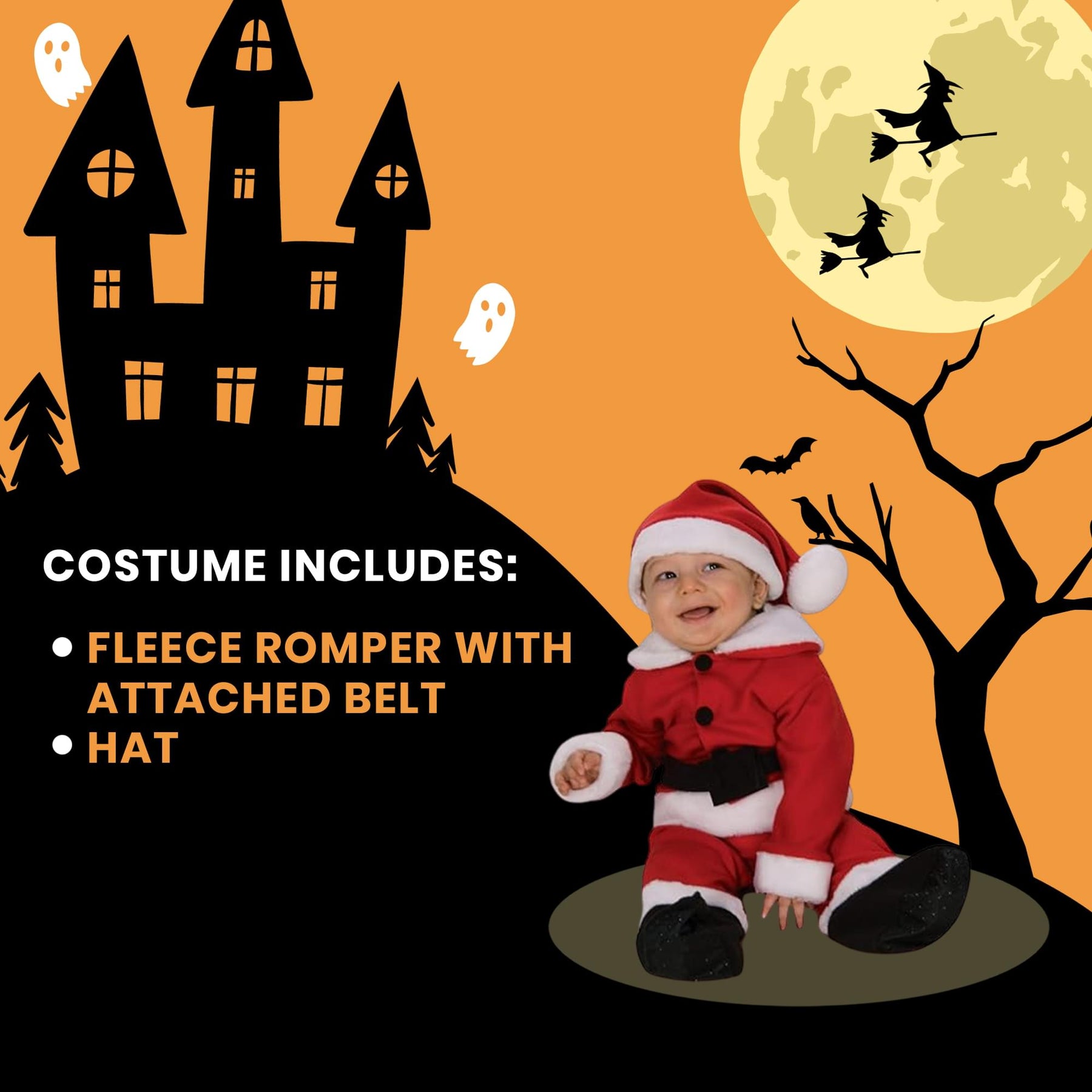 Fleece Santa Costume With Belt Newborn Child