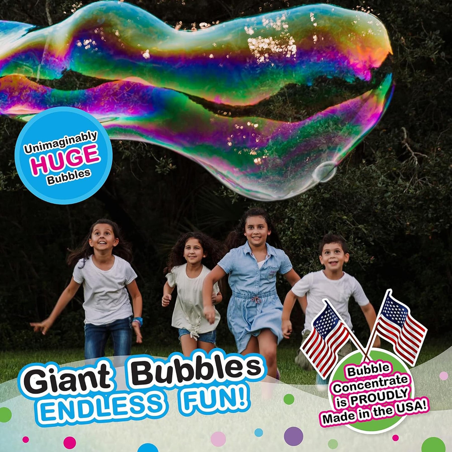 WOWmazing Giant Bubble Wands 3-Piece Kit | Wand + Bubble Concentrate + Booklet