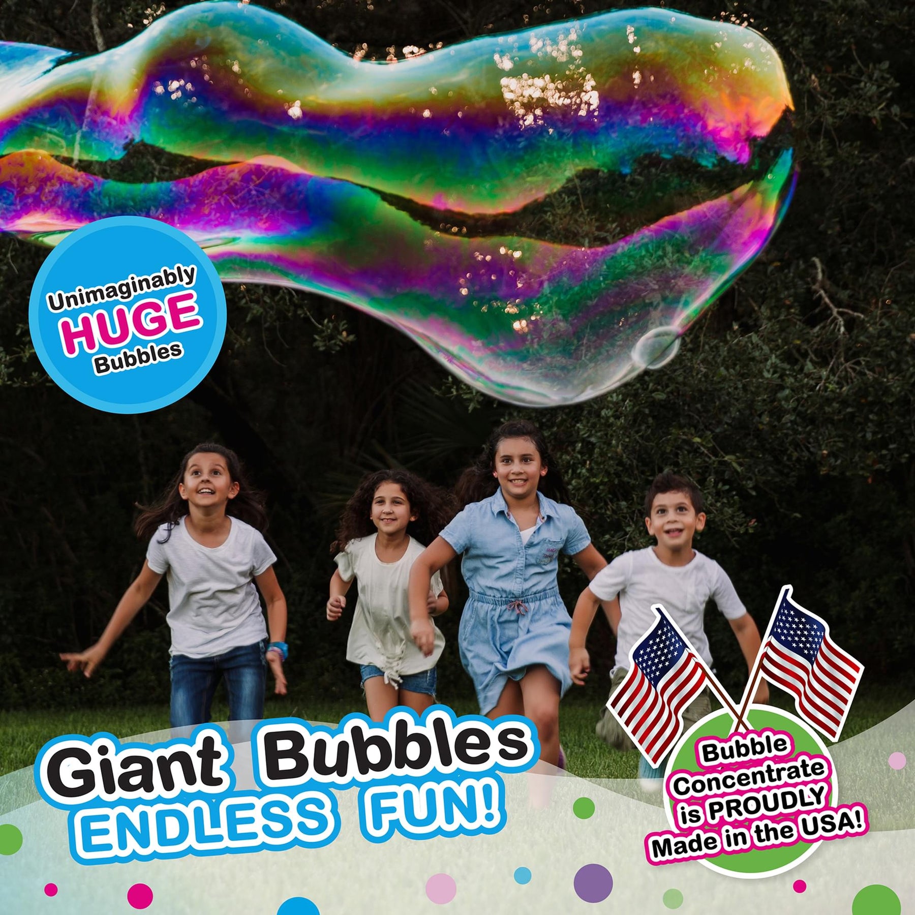 WOWmazing Space Giant Bubble Kit | Wand + 2 Packets Bubble Concentrate + 8 Stickers