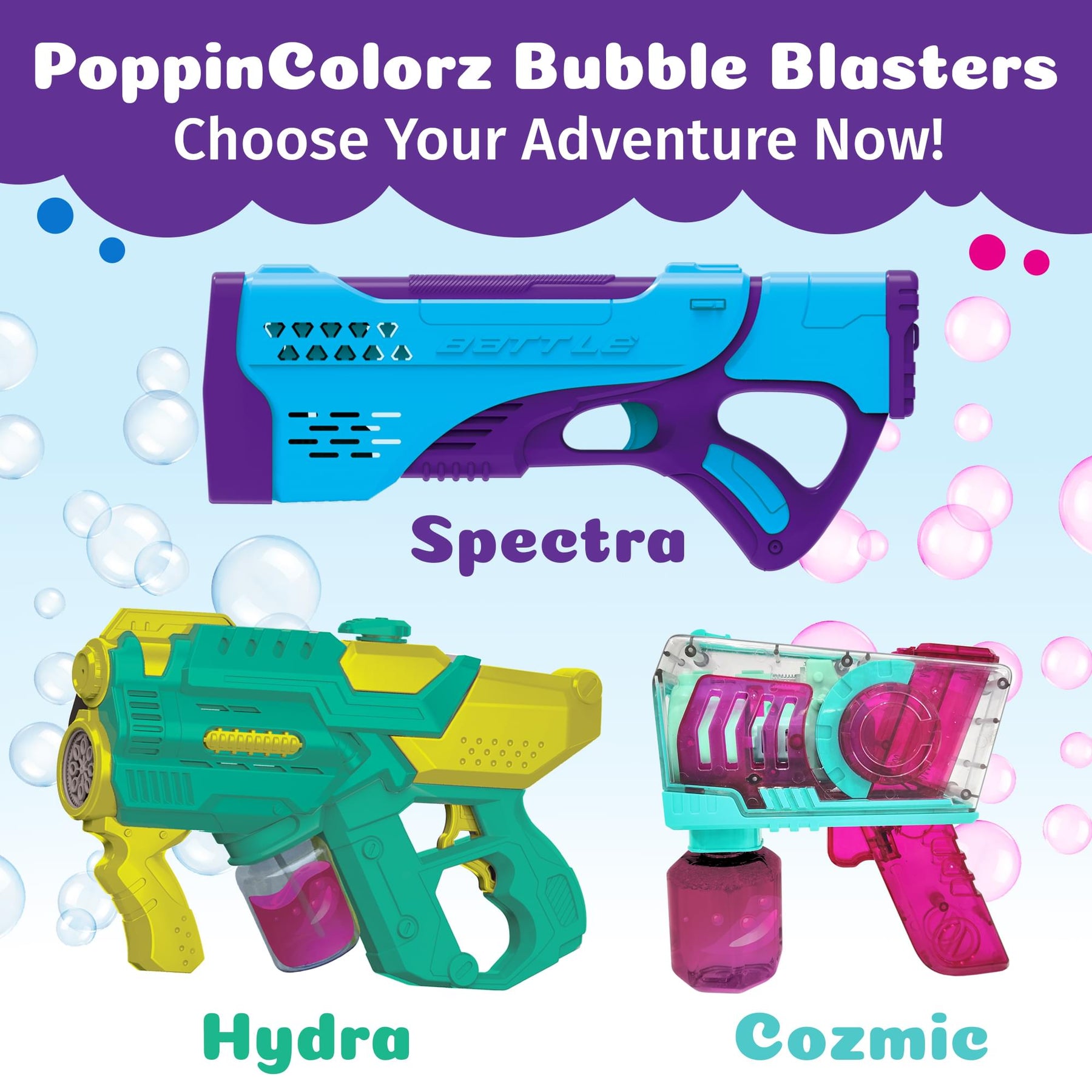 PoppinColorz Rechargeable Spectra Bubble Blaster