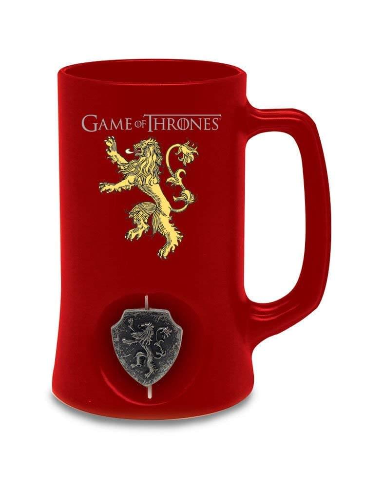 Game of Thrones House Lannister Ceramic Stein w/ Rotating Metal Emblem