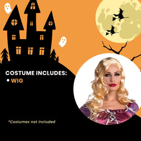 Hocus Pocus Inspired Silly Salem Sister Witch Adult Costume Wig | One Size