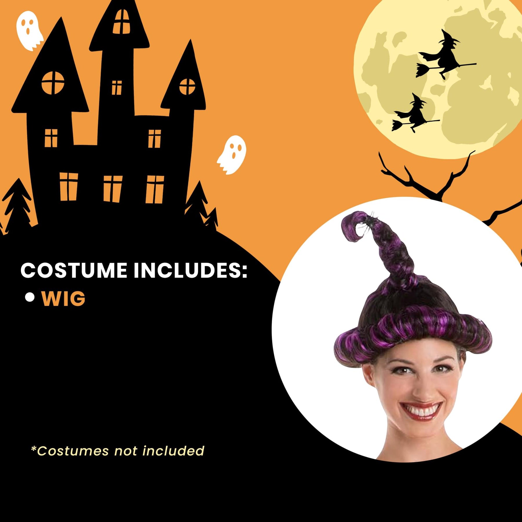 Hocus Pocus Inspired Goofy Salem Sister Witch Adult Costume Wig | One Size