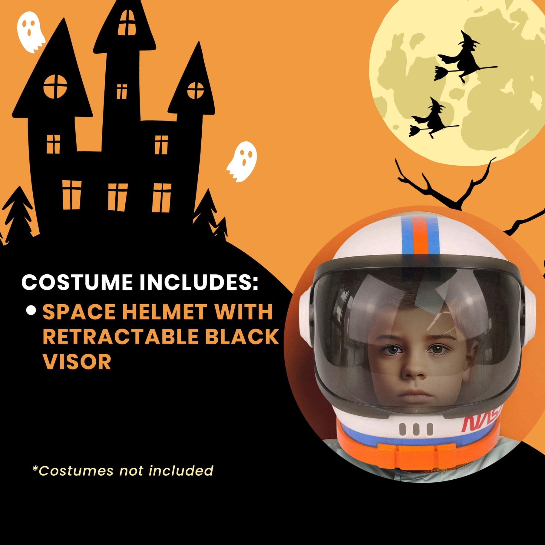 Astronaut Space Helmet Child Costume Accessory | Black Visor