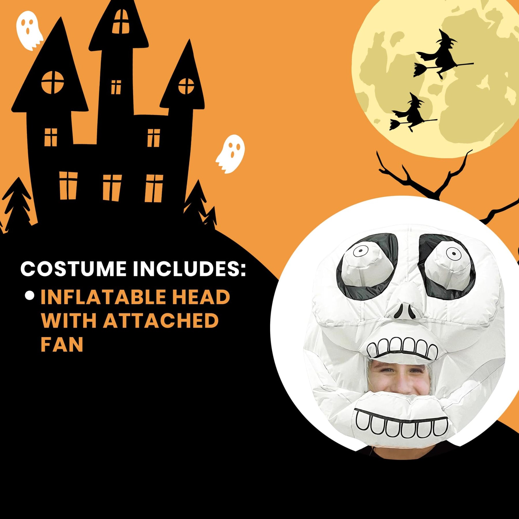 Inflatable Skeleton Head Adult