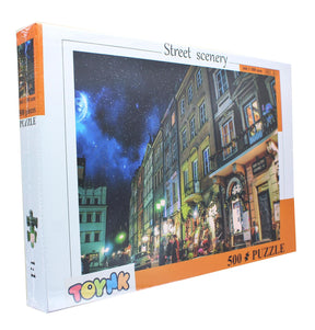 Street Scenery Night On The Town 500 Piece Jigsaw Puzzle