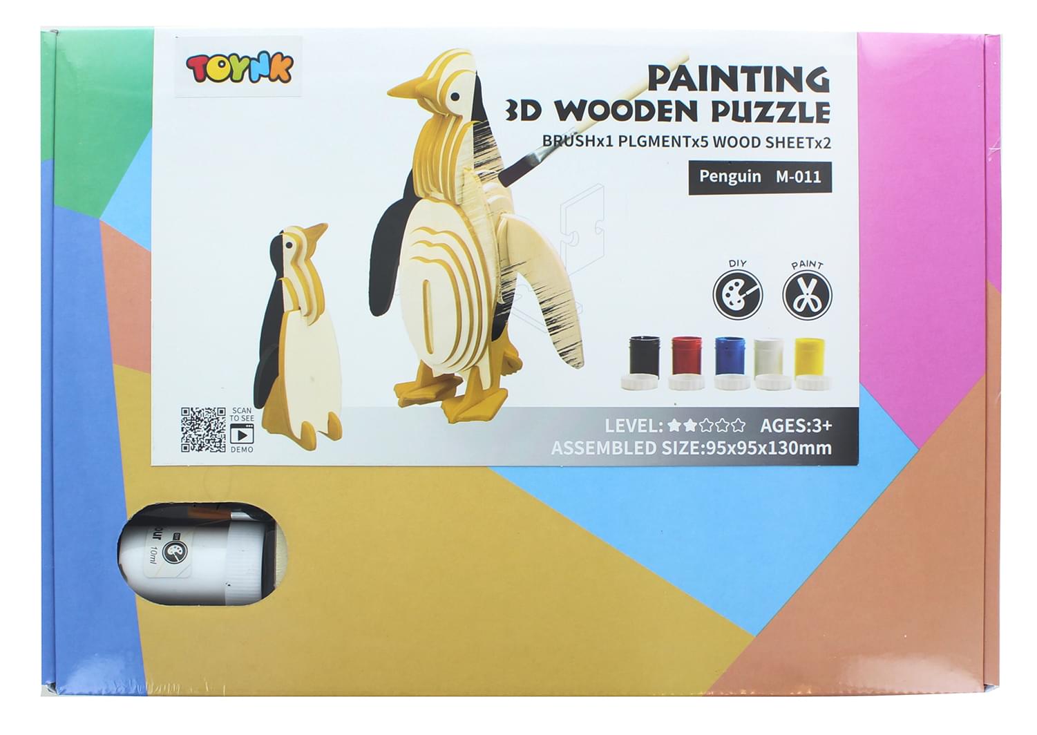 3D Wooden Painting Puzzle | Penguin