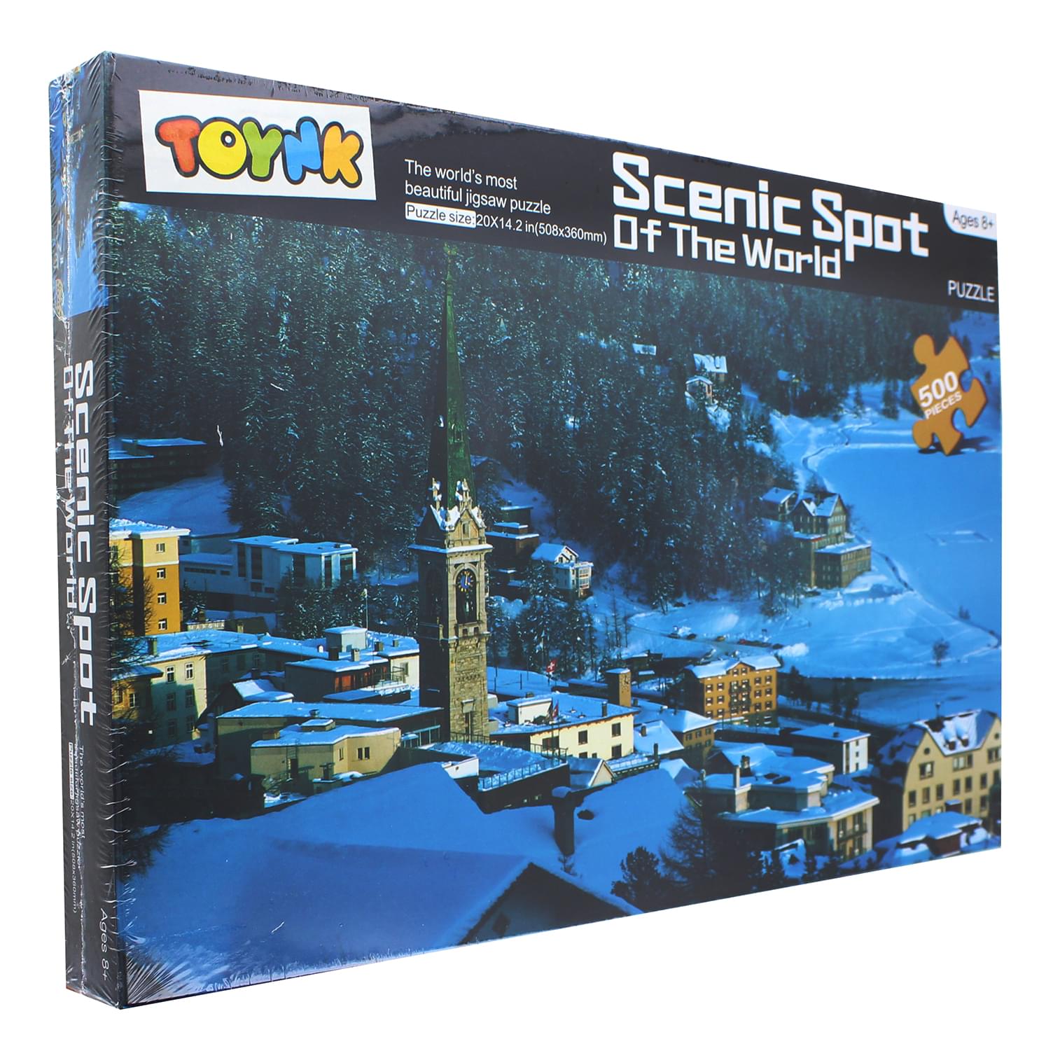 Scenic Spot of the World Snowy Town 500 Piece Jigsaw Puzzle