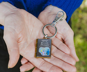 Beetlejuice Handbook For The Recently Deceased Metal Locket Keychain