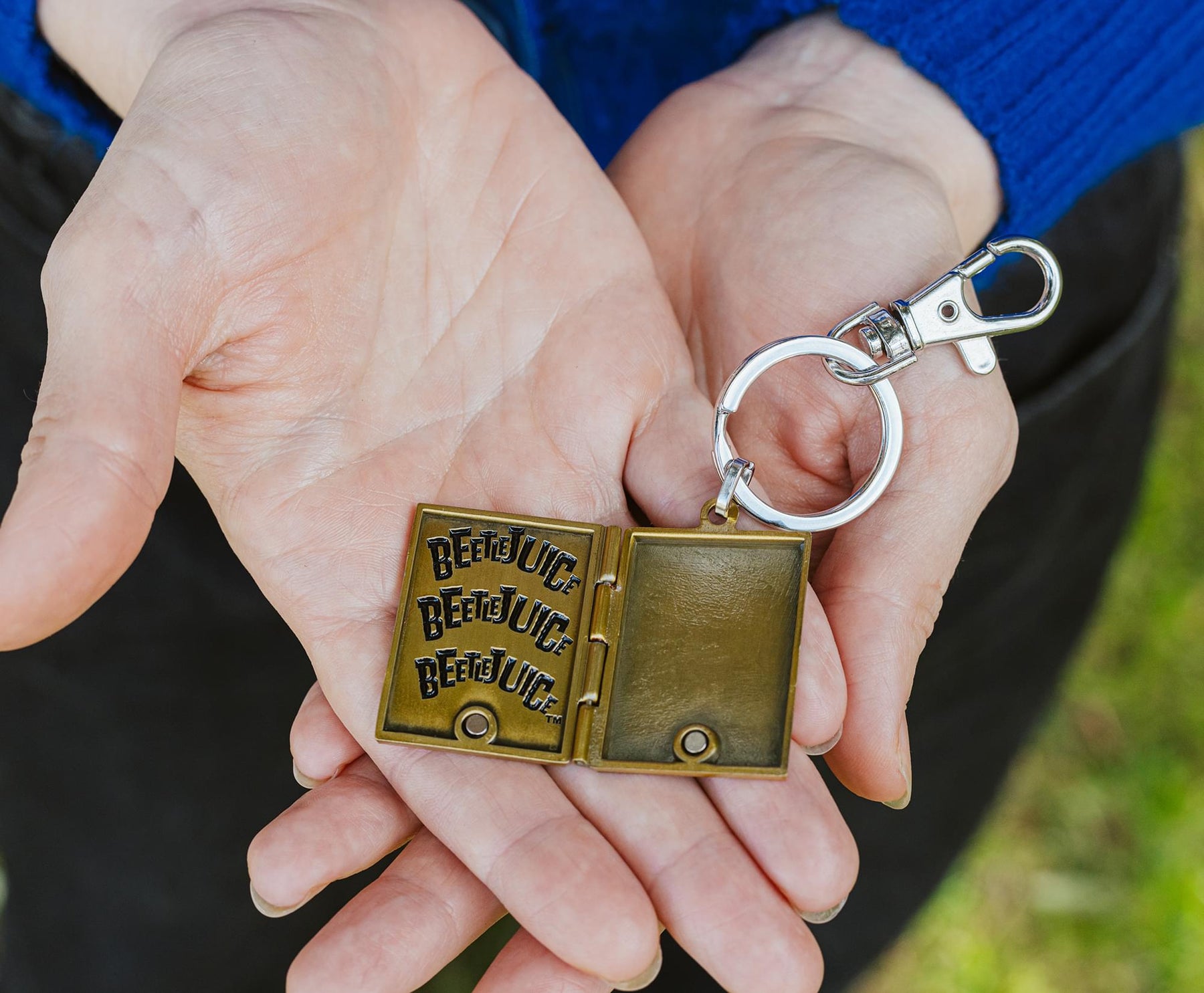 Beetlejuice Handbook For The Recently Deceased Metal Locket Keychain