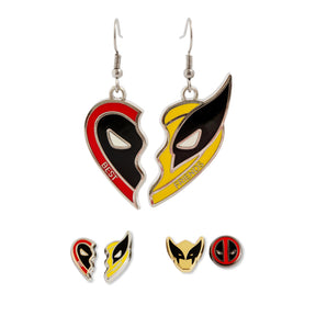 Marvel Studios Deadpool & Wolverine "Best Friends" 3-Piece Enamel Earring Set