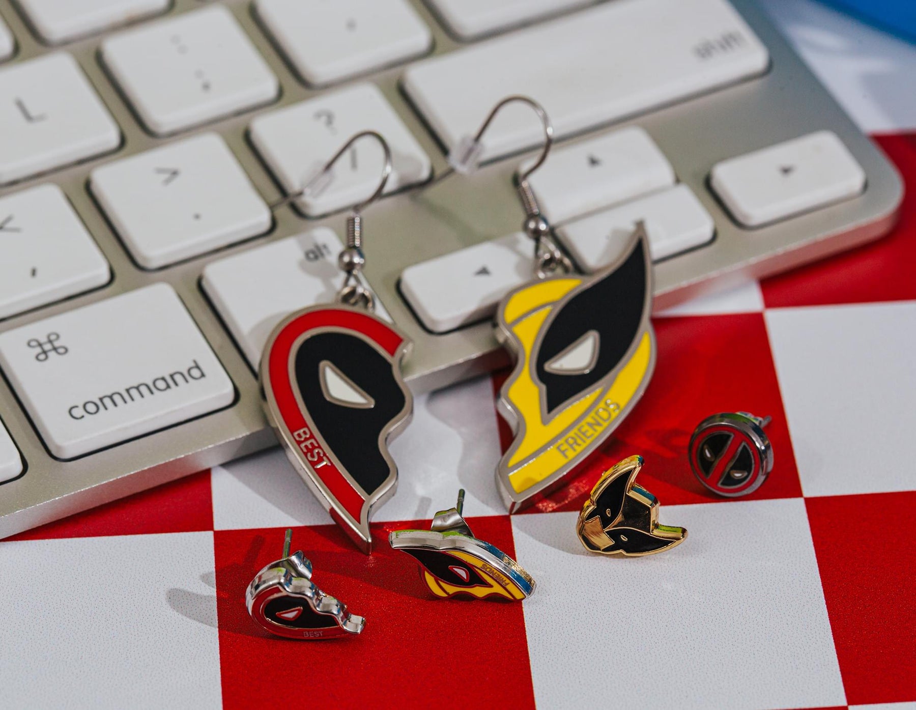 Marvel Studios Deadpool & Wolverine "Best Friends" 3-Piece Enamel Earring Set