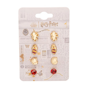 Harry Potter House Gryffindor 4-Piece Stud Earring Set