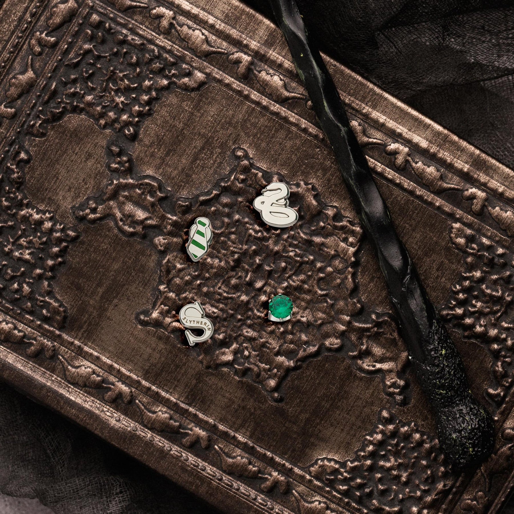 Harry Potter House Slytherin 4-Piece Stud Earring Set