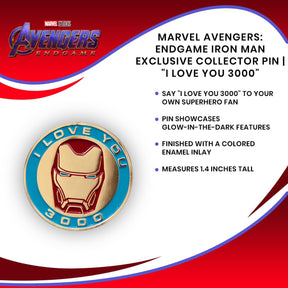 Marvel Avengers: Endgame Iron Man Exclusive Collector Pin | "I Love You 3000"