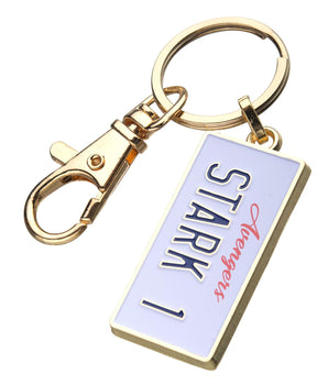 Marvel Iron Man Stark 1 License Plate Keychain