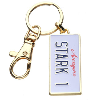 Marvel Iron Man Stark 1 License Plate Keychain