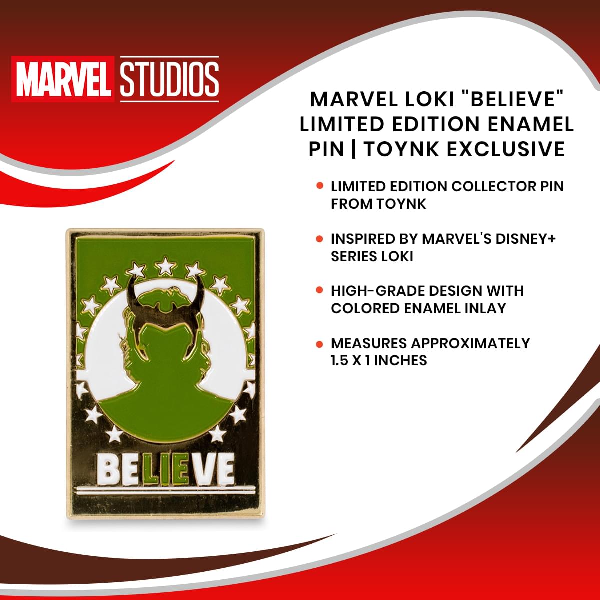 Marvel Loki "Believe" Limited Edition Enamel Pin | Toynk Exclusive