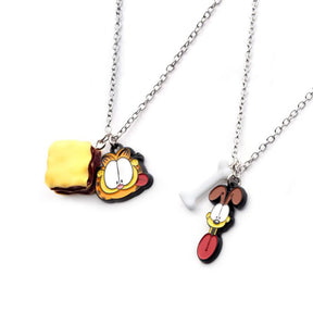 Garfield and Odie Enamel Pendant Necklace Set