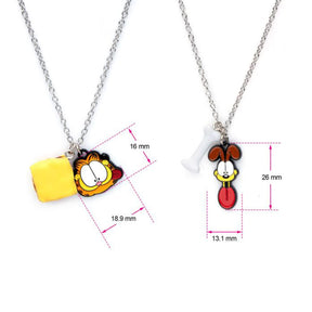 Garfield and Odie Enamel Pendant Necklace Set