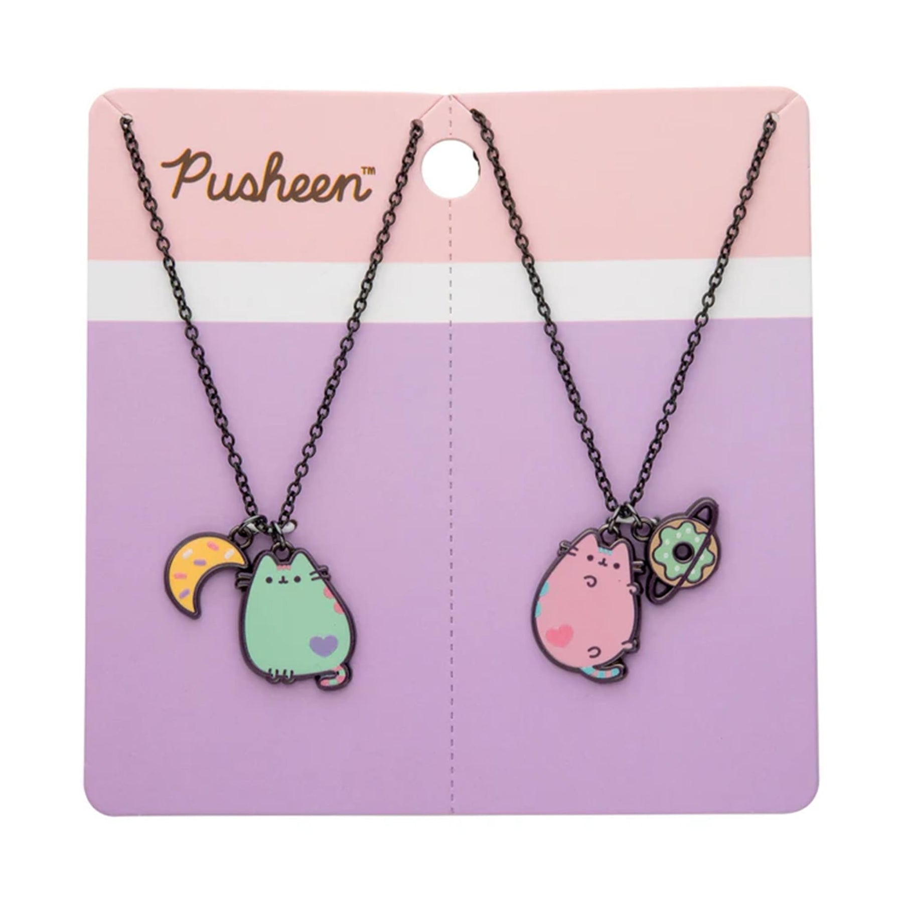 Pusheen Space Exclusive 2-Piece Stainless Steel Necklace Set