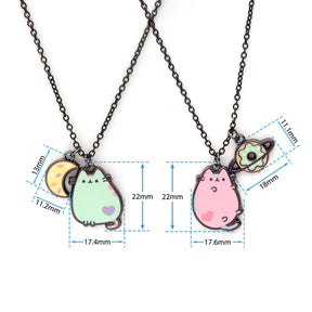 Pusheen Space Exclusive 2-Piece Stainless Steel Necklace Set