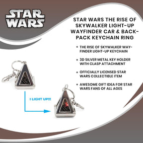 Star Wars The Rise of Skywalker Light-Up Wayfinder Car & Backpack Keychain Ring