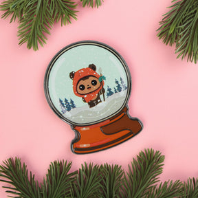 Star Wars Wicket Holiday Winter Snow Globe Enamel Pin