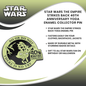 Star Wars The Empire Strikes Back 40th Anniversary Yoda Enamel Collector Pin