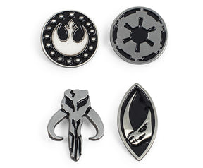 Star Wars: The Mandalorian Symbols 4-Piece Enamel Pin Set | Base Metal Pins