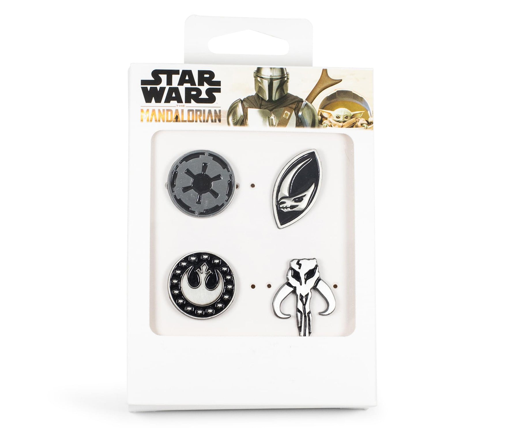 Star Wars: The Mandalorian Symbols 4-Piece Enamel Pin Set | Base Metal Pins