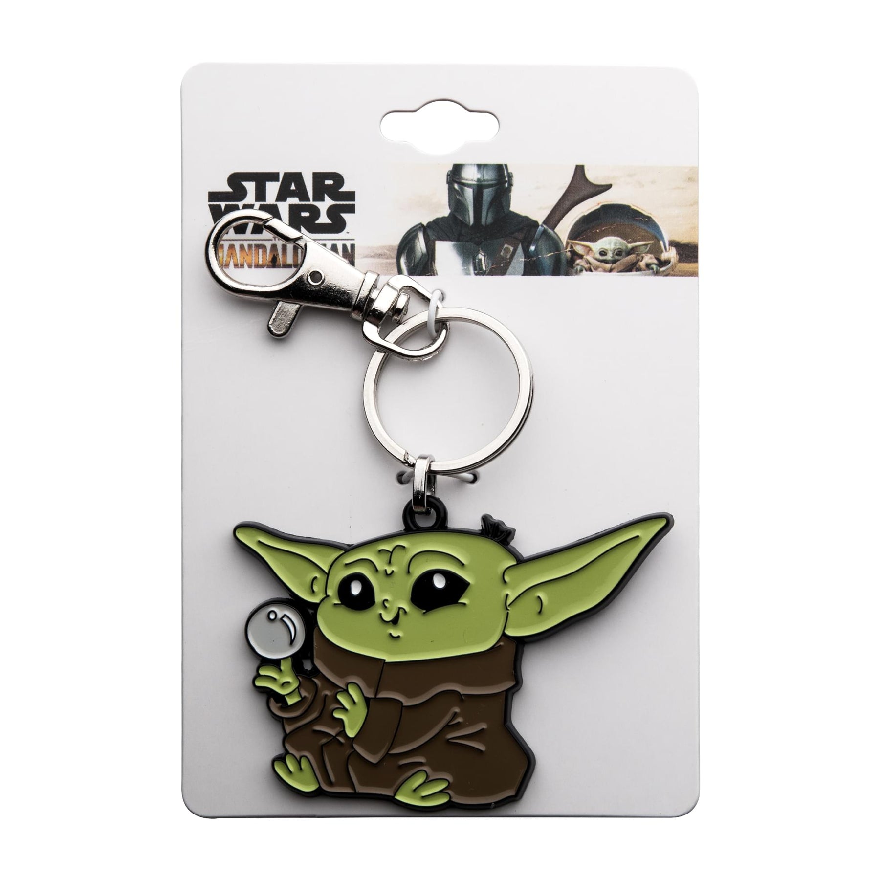 Star Wars The Mandalorian Grogu With Ball Enamel Pendant Keychain