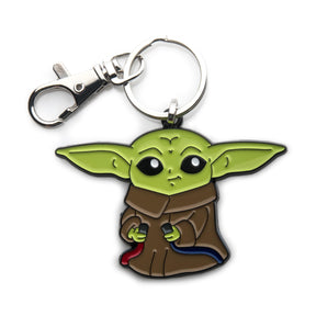 Star Wars The Mandalorian Grogu With Wires Enamel Pendant Keychain