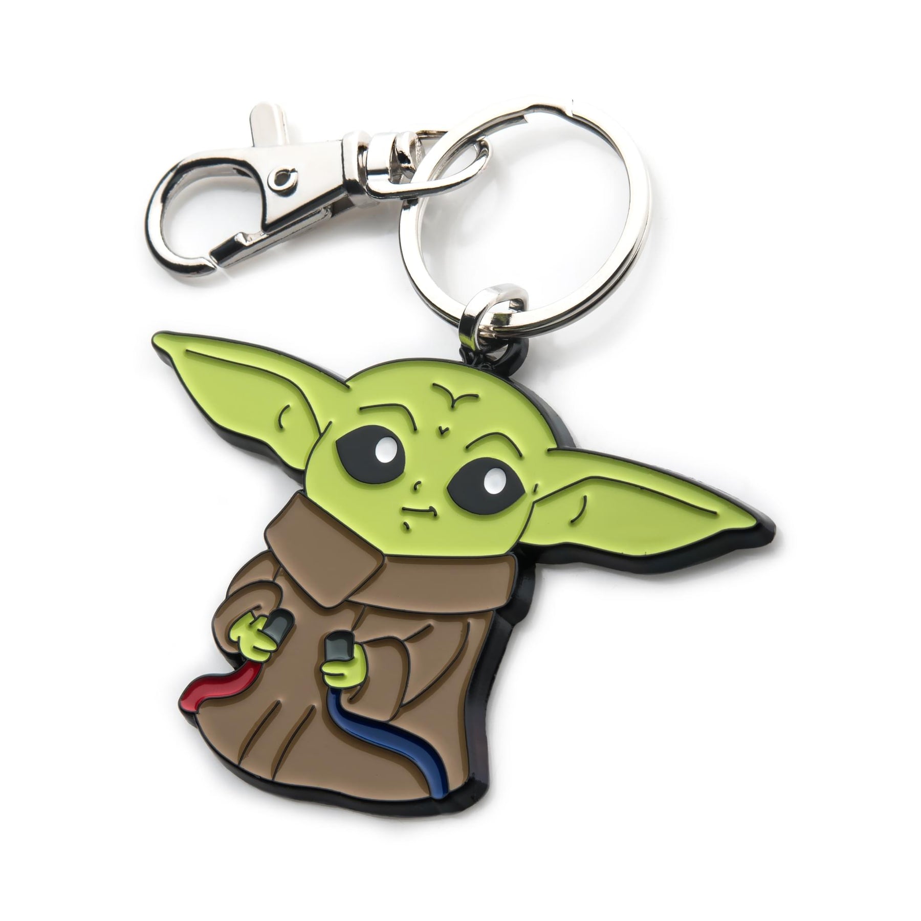 Star Wars The Mandalorian Grogu With Wires Enamel Pendant Keychain