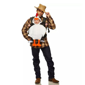 Chicken & Farmer Adult & Infant Carrier Costume | One Size