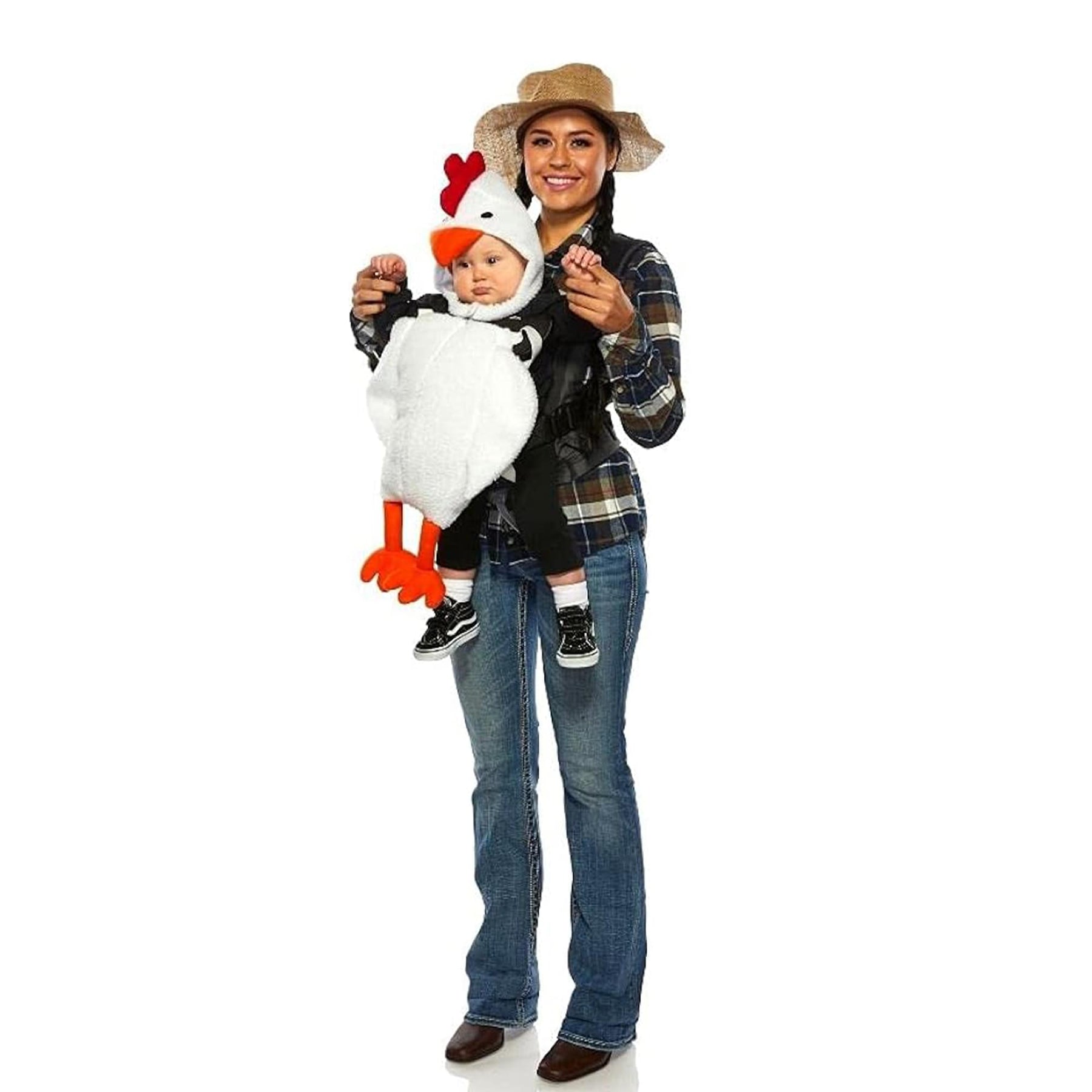 Chicken & Farmer Adult & Infant Carrier Costume | One Size