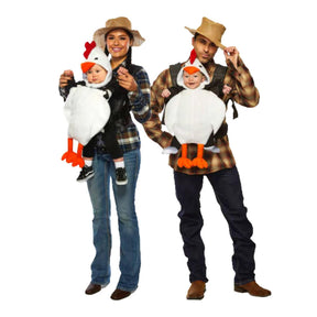 Chicken & Farmer Adult & Infant Carrier Costume | One Size