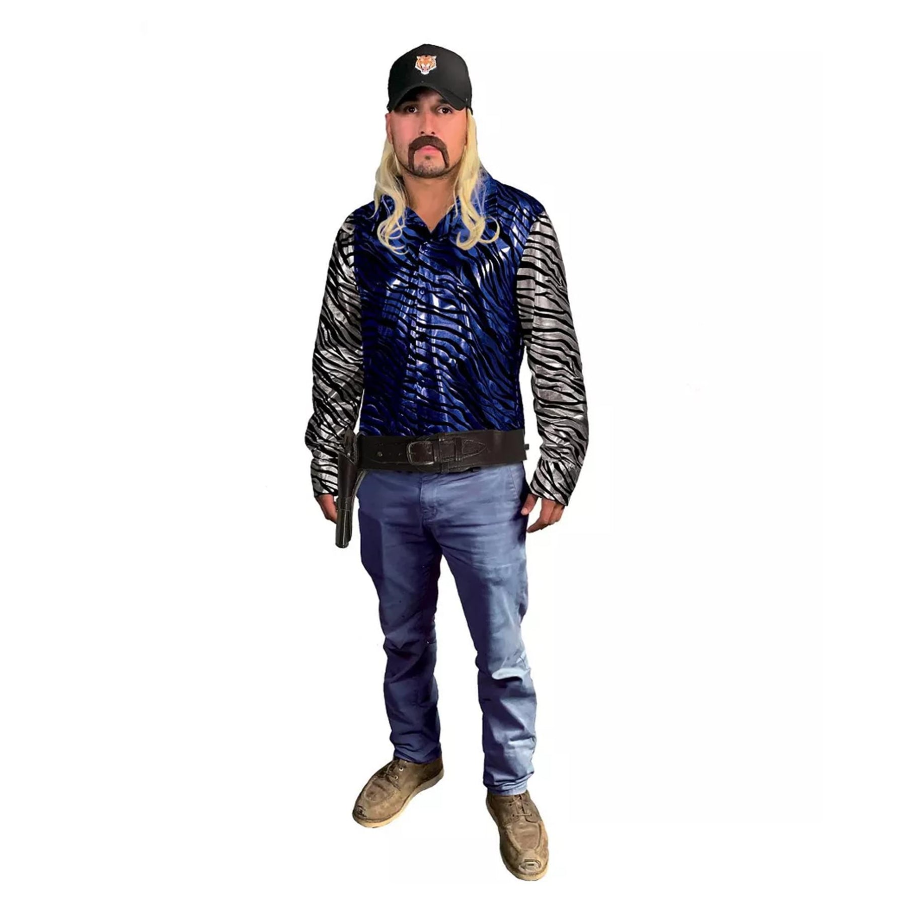 King of Tigers Adult Costume | Blue Shirt With Silver Sleeves