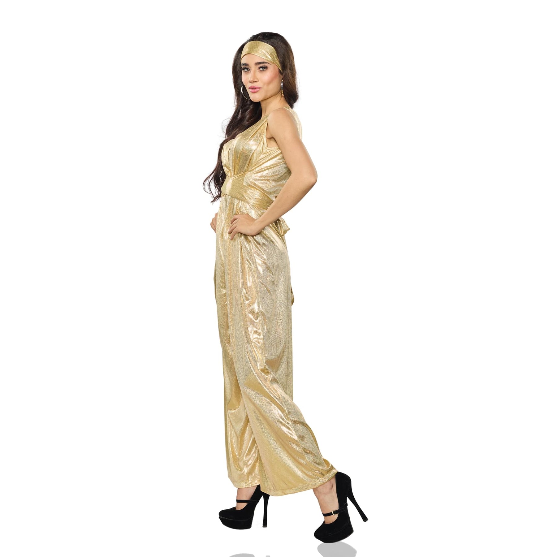 70's Disco Gold Adult Costume Jumpsuit