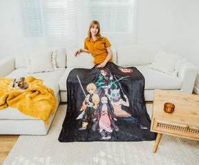 Demon Slayer Group 45 x 60 Inch Fleece Throw Blanket