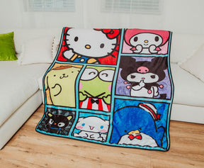 Sanrio Hello Kitty And Friends Oversized Sherpa Fleece Throw Blanket | 54 x 72 Inches