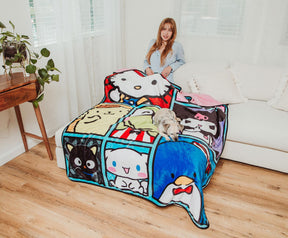 Sanrio Hello Kitty And Friends Oversized Sherpa Fleece Throw Blanket | 54 x 72 Inches