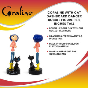 Coraline with Cat PVC Bobble Figure | 6.5 Inches Tall