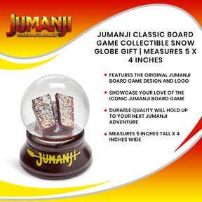 Jumanji Classic Board Game Collectible Snow Globe Gift | Measures 5 x 4 Inches