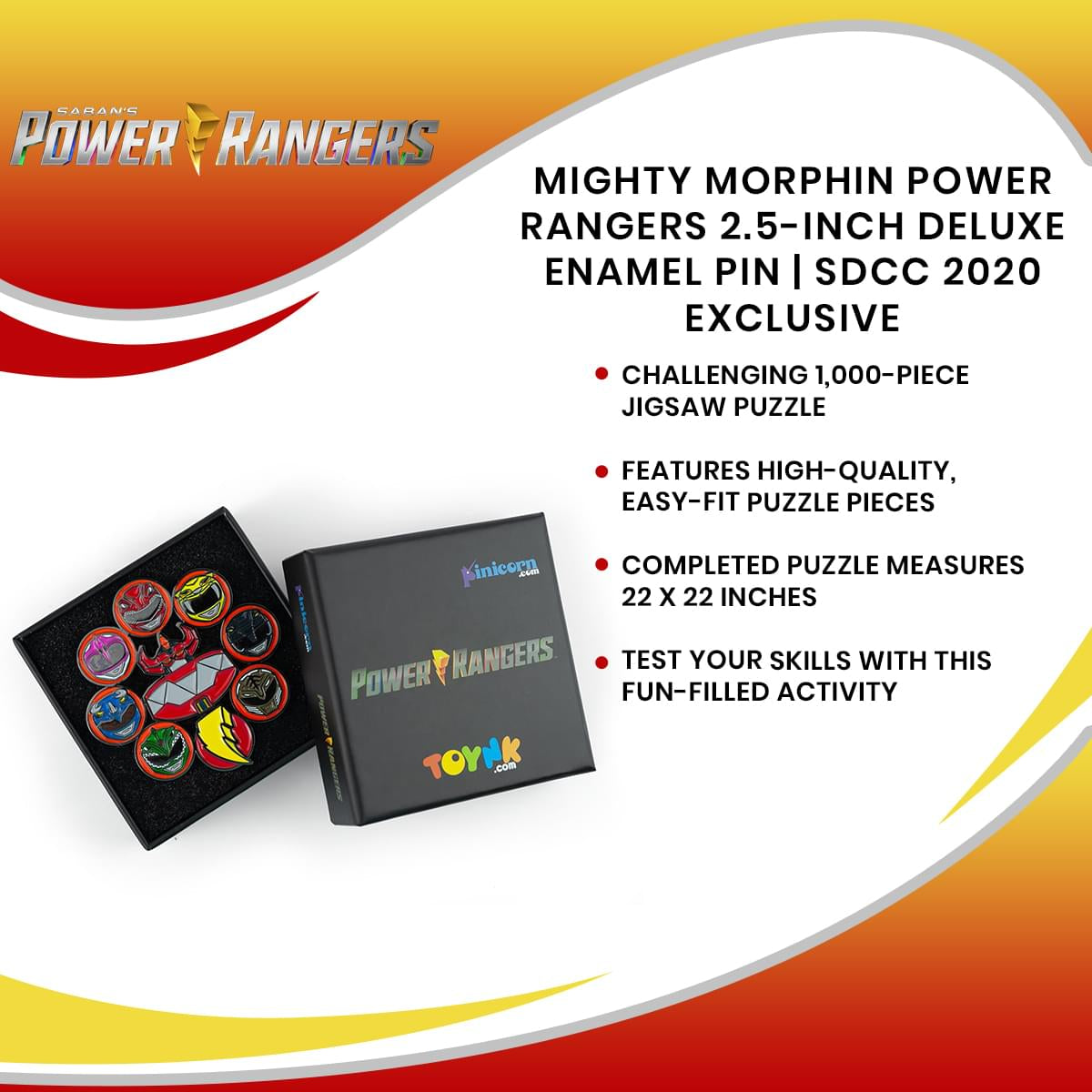 Mighty Morphin Power Rangers 2.5-Inch Deluxe Enamel Pin